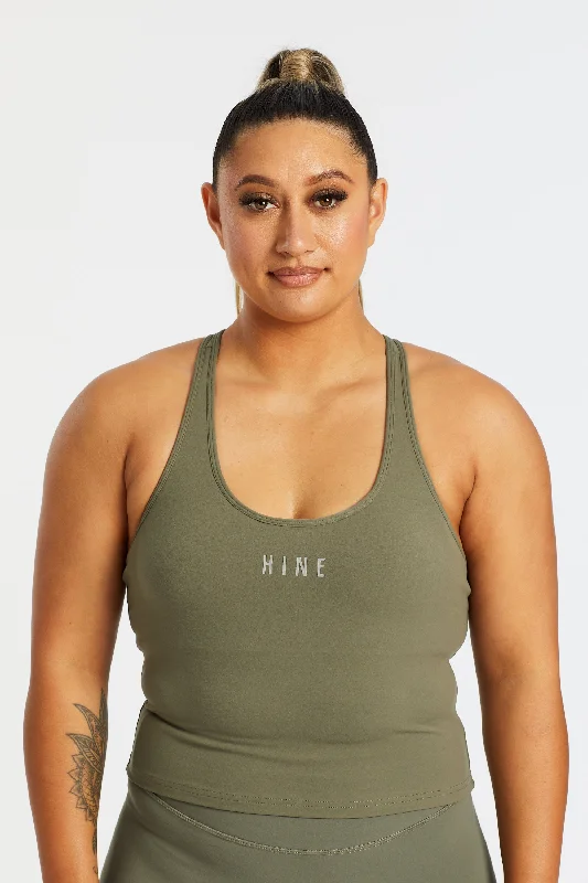 PERFORMANCE RACERBACK CROP SINGLET SAGE