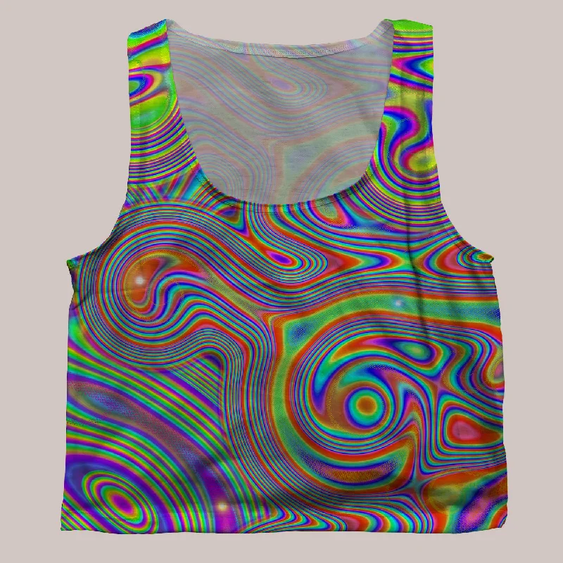 Psychedelic Cropped Tee (UV/RGB, Eco-Friendly) | LIQUISYRGIC