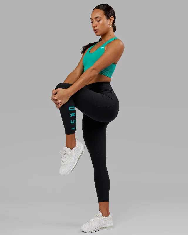 Rep 7/8 Length Leggings - Black-Hyper Teal