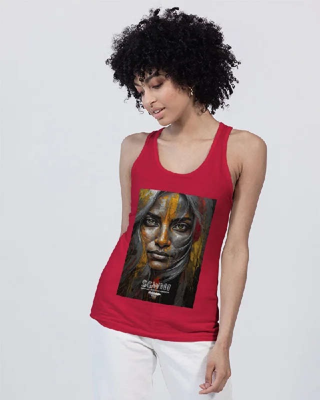 South Asian silver grey white hair sisters portrait  Unisex Jersey Tank | Bella + Canvas