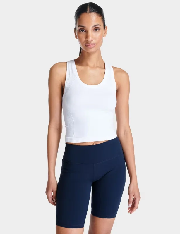 Athlete Crop Seamless Gym Vest - White