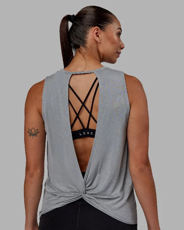 Swivel Open Back Tank - Circular Grey