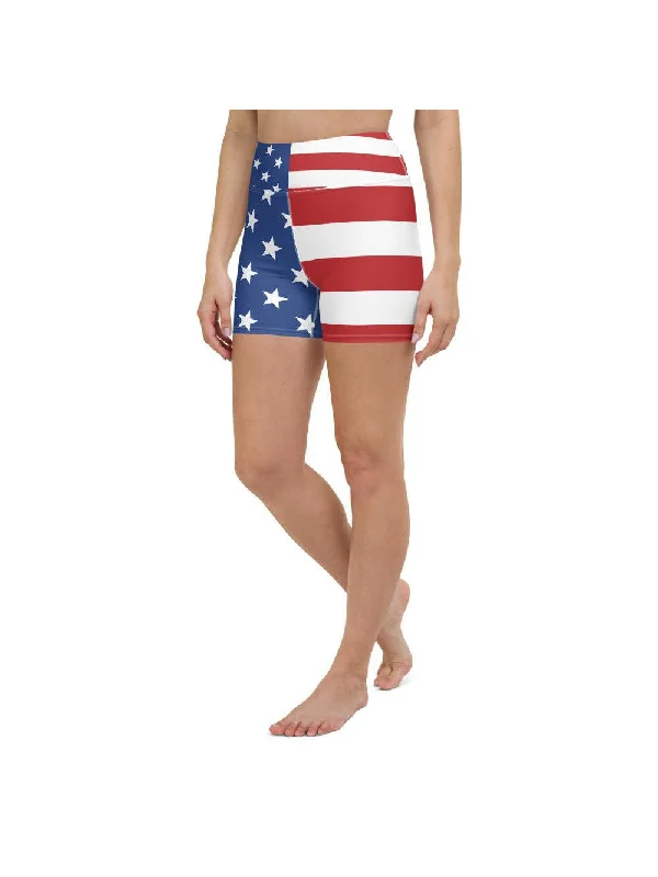 USA Stars & Stripes Yoga Shorts