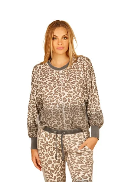 Vintage Havana Leopard Dip Dye Puff Sleeve Top VH8951