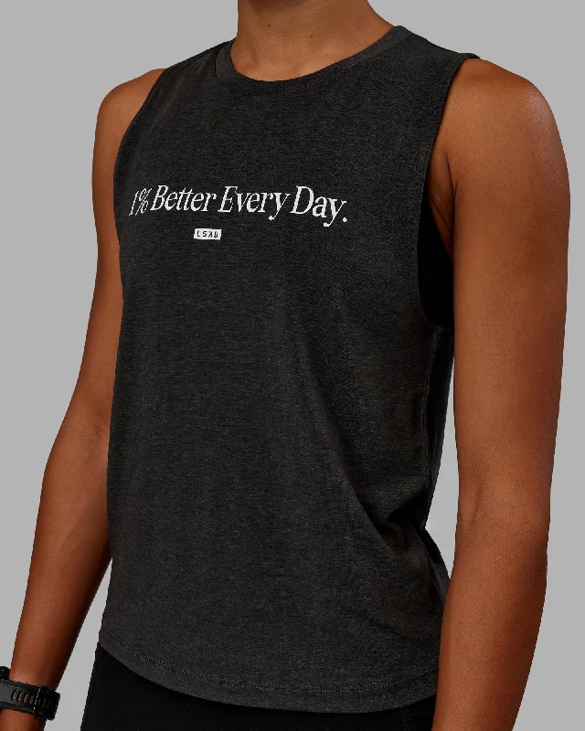 Vital 1% Better Training Tank - Charcoal Marl-White