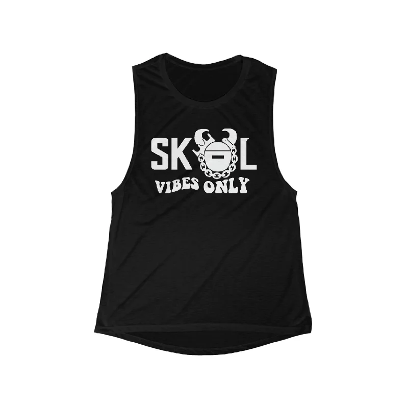 Women's Flowy Scoop Muscle Tank - Good Vibes Only