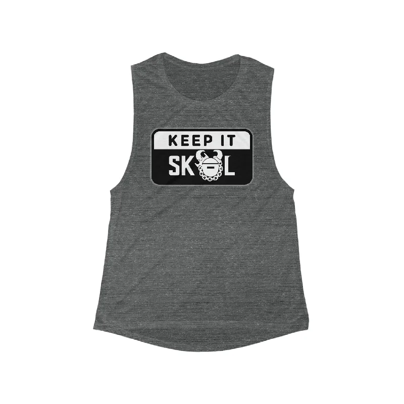 Women's Flowy Scoop Muscle Tank - Keep it Simple (Framed)