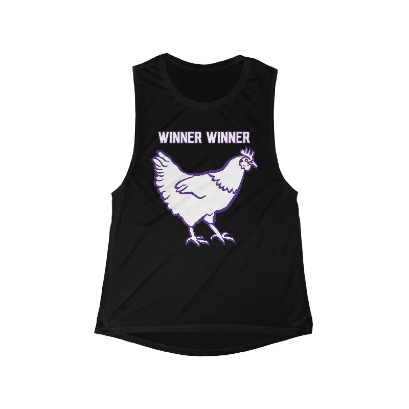 Women's Flowy Scoop Muscle Tank - Winner Winner Chicken Dinner