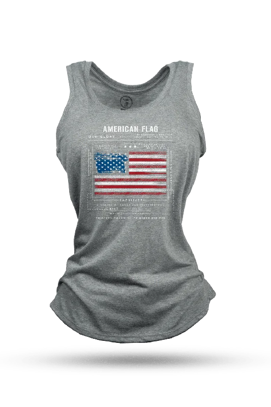 Women's Racerback Tank - American Flag Schematic