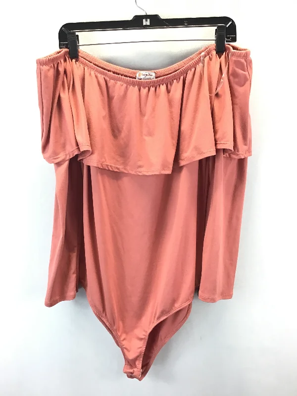 Bodysuit By Clothes Mentor In Peach, Size: Xl