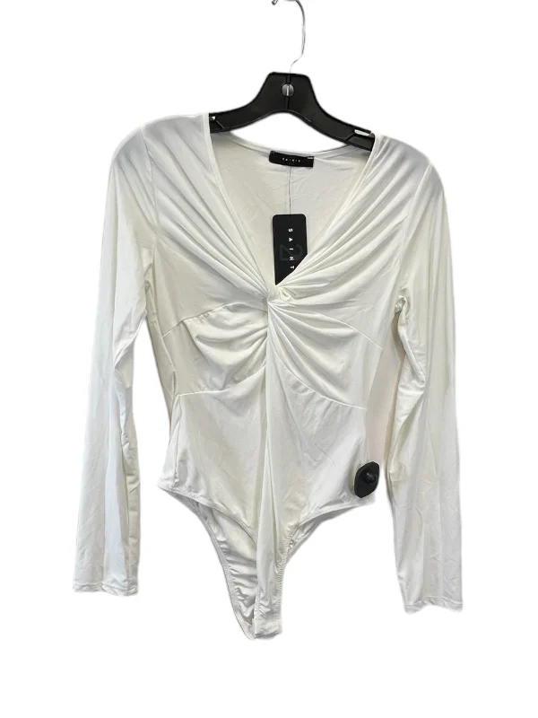 Bodysuit By 21 Saints In White, Size: M