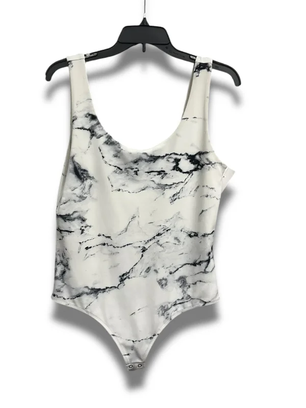 Bodysuit By Express In Black & White, Size: L