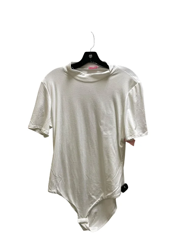 Bodysuit By Pink Lily In White, Size: 3x